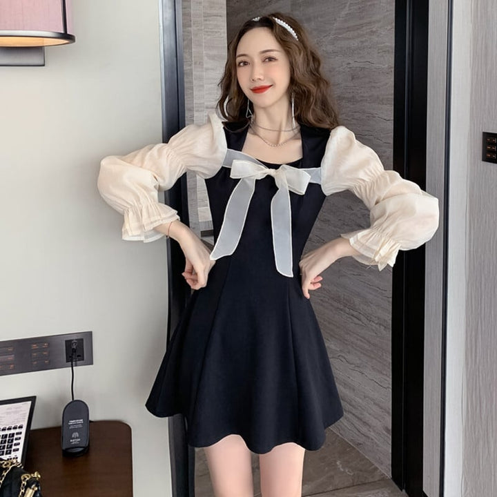 【dress】大人らしい エレガント切り替えデートワンピース　M17360