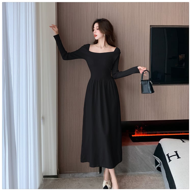 【dress】無地ニットワンピース　M17975