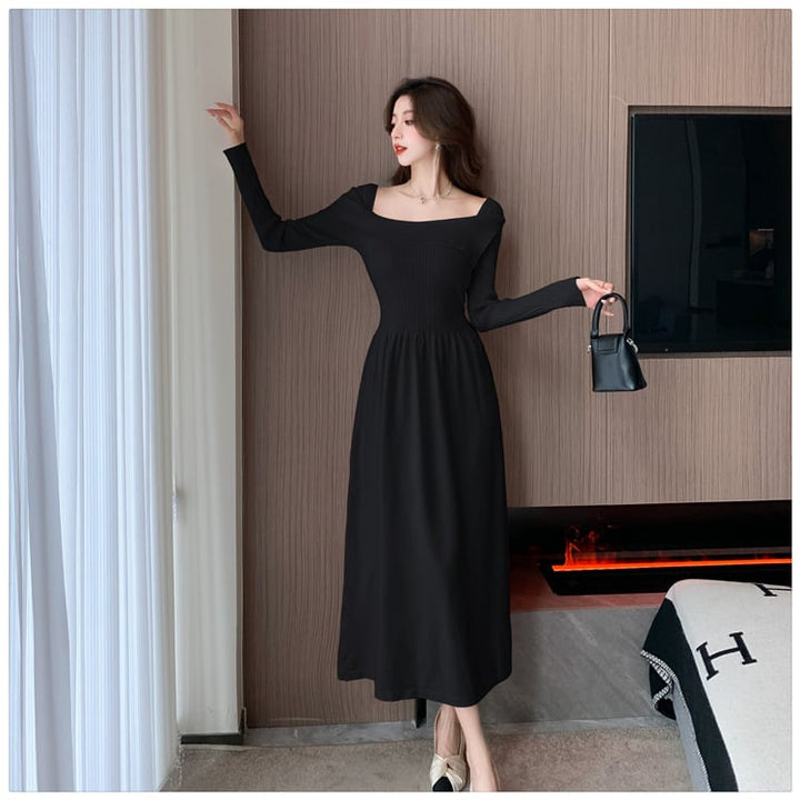 【dress】無地ニットワンピース　M17975