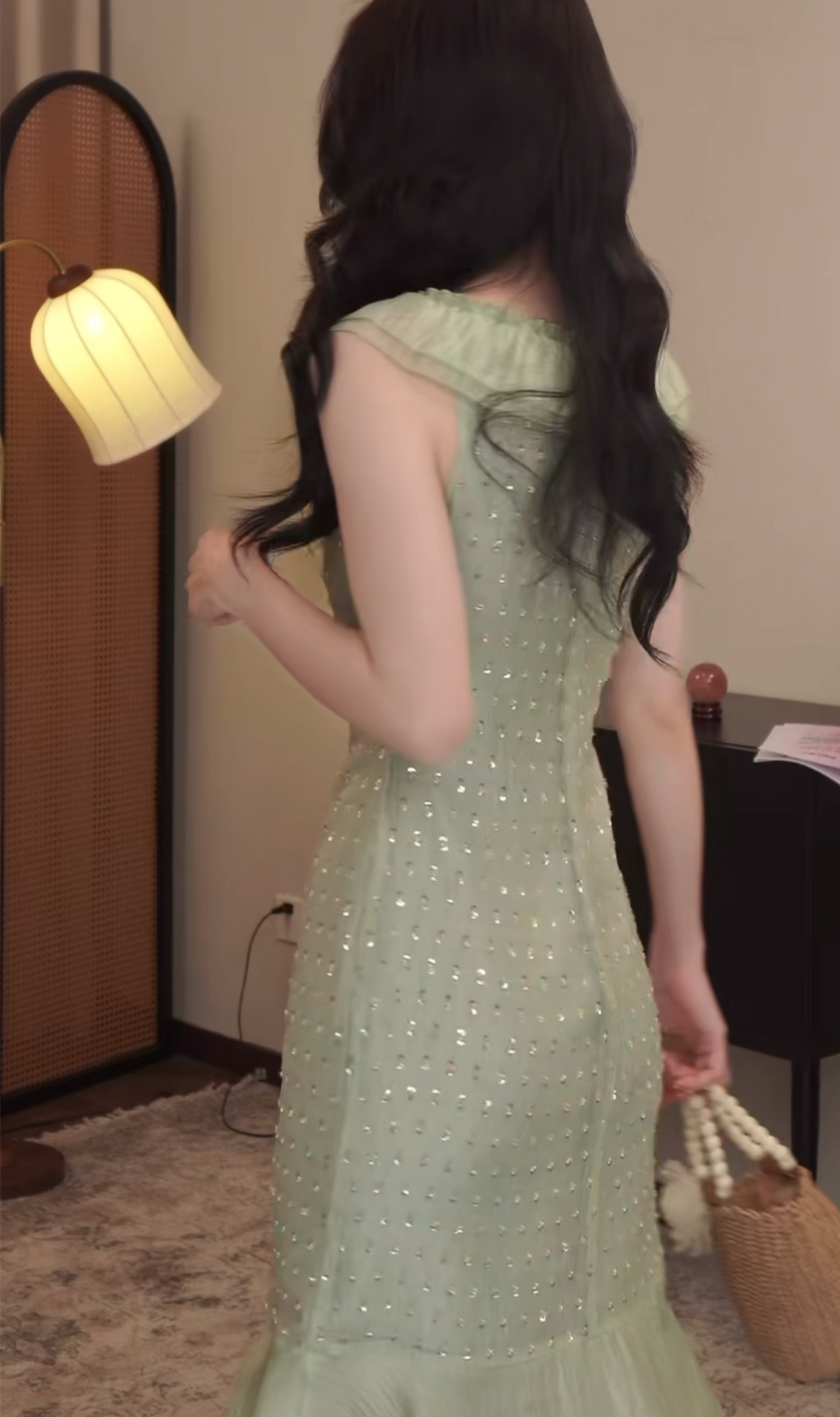 【dress】スパンコール付きマーメイドワンピース　N2987