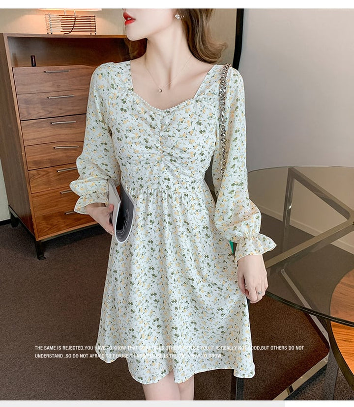 【dress】好感度UP一目惚れ清新花柄ワンピースオシャレ　M17068