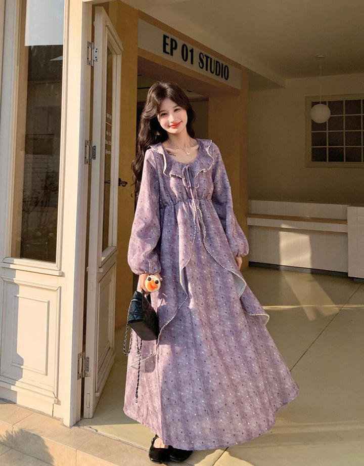 【dress】フレアロングワンピース Q8221