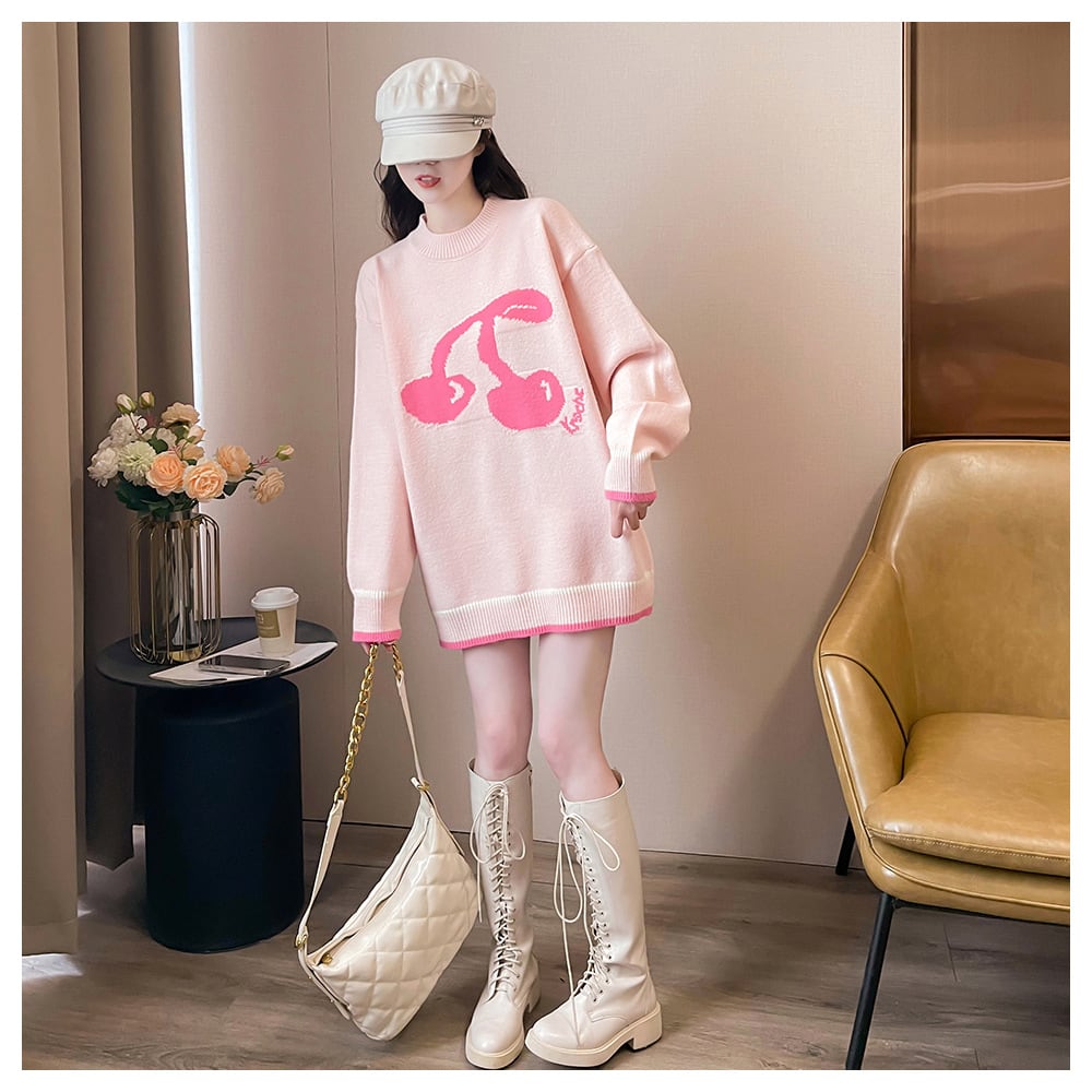 【tops】ジャカードニットセーター　M26602