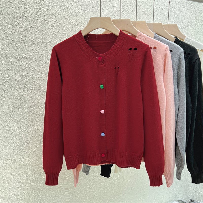 【outer】ボーダー柄デザインニットカーデ　M26815