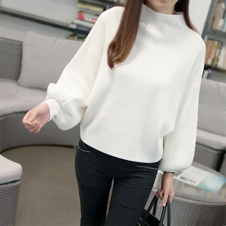 【tops】ランタンスリーブニットセーター　M17702