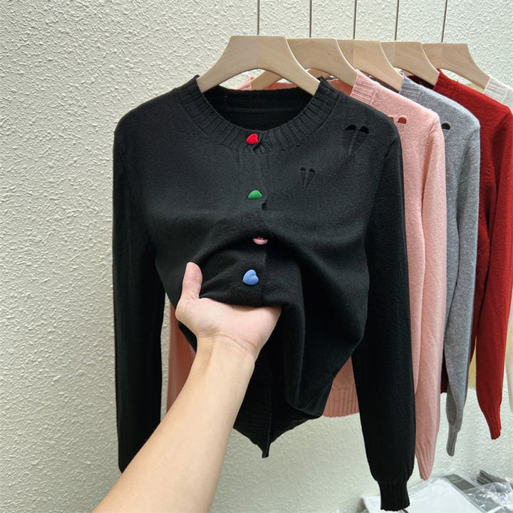 【outer】ボーダー柄デザインニットカーデ　M26815