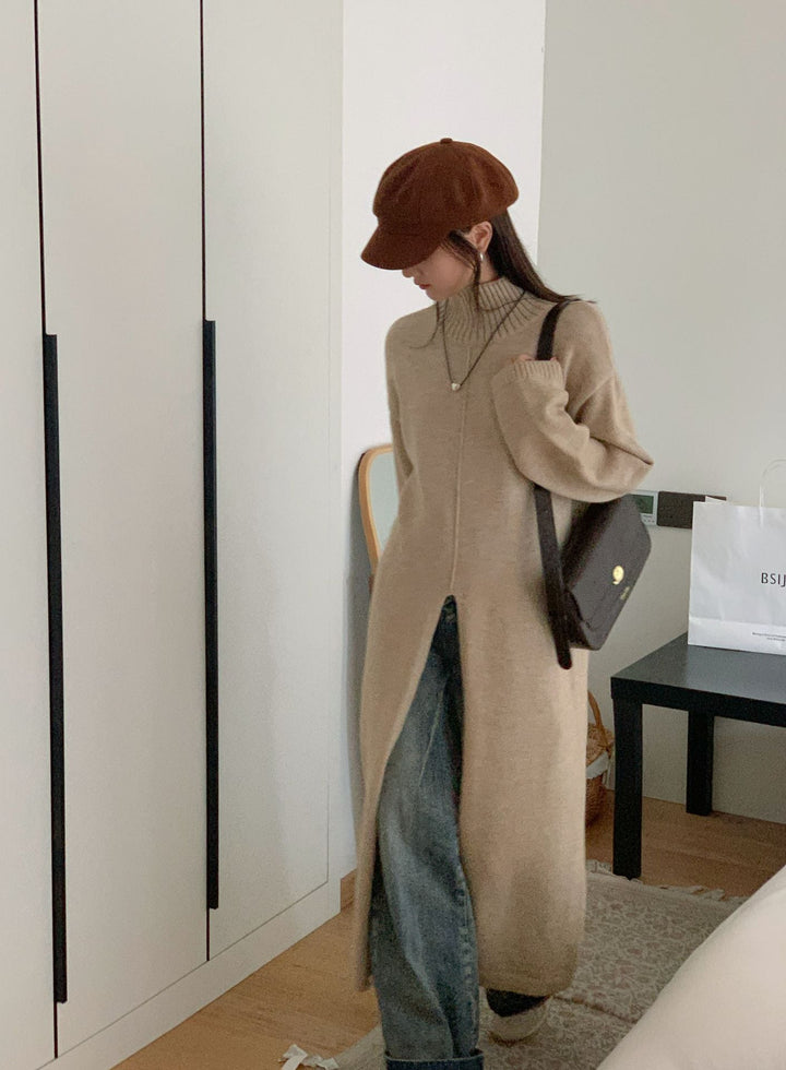 【dress】スリットニットワンピース　M26246