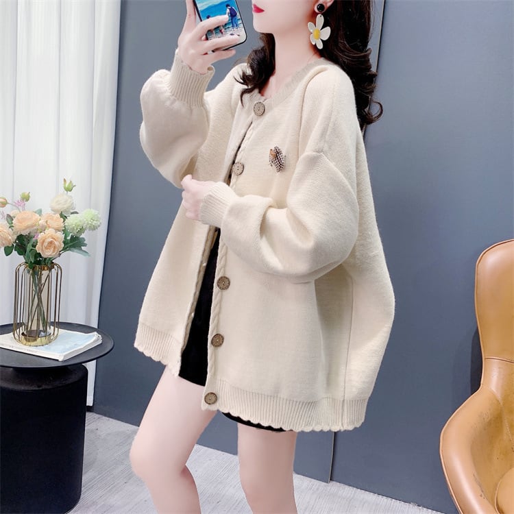 【outer】クルーネックニットカーデ　M26467