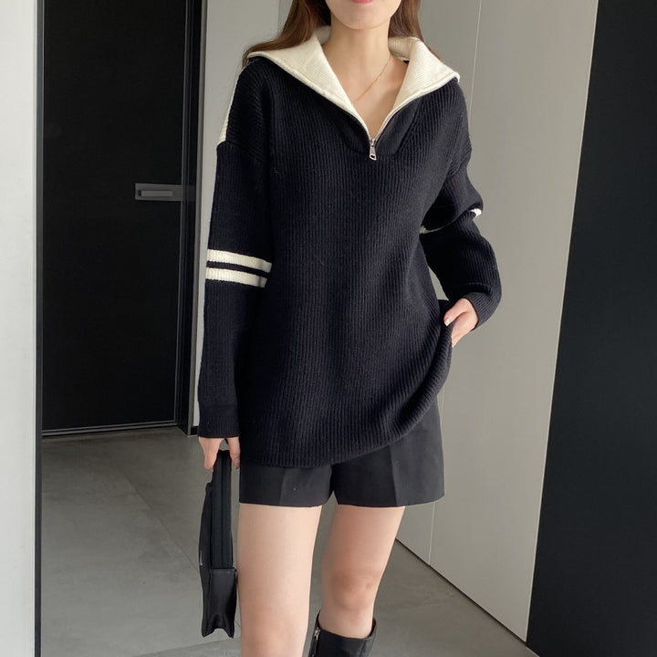 【tops】ファスナーニットセーター　M18735