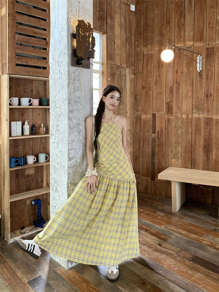 【dress】チェック柄キャミワンピース　M24372