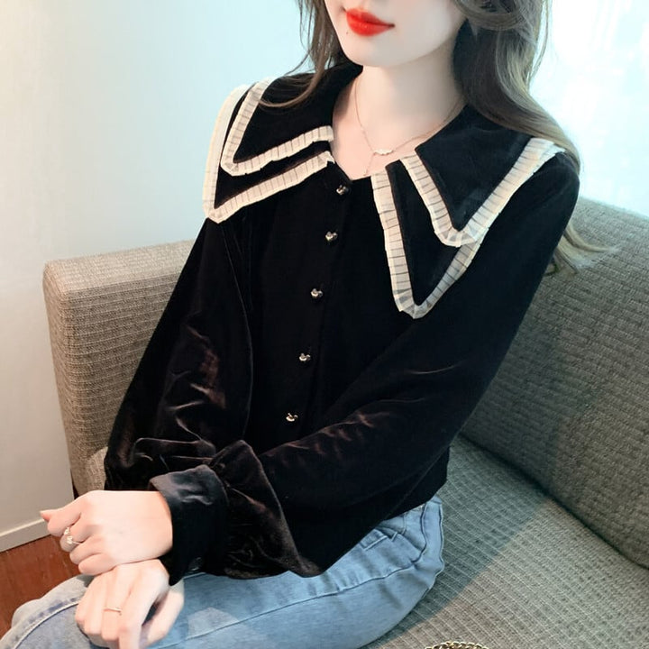 【tops】輝いて超人気 !  エレガントシャツトップス　M17333
