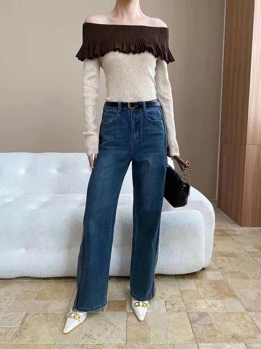 【tops】オフショルニットトップス　K0656
