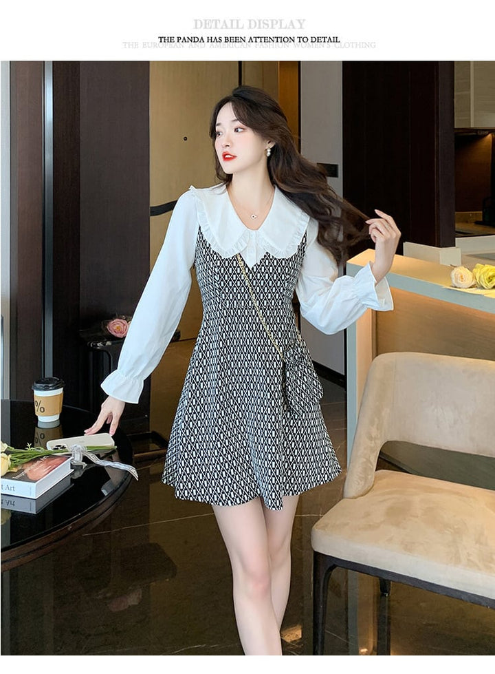 【dress】気質満点大人可愛い切り替えデートワンピース　M17405