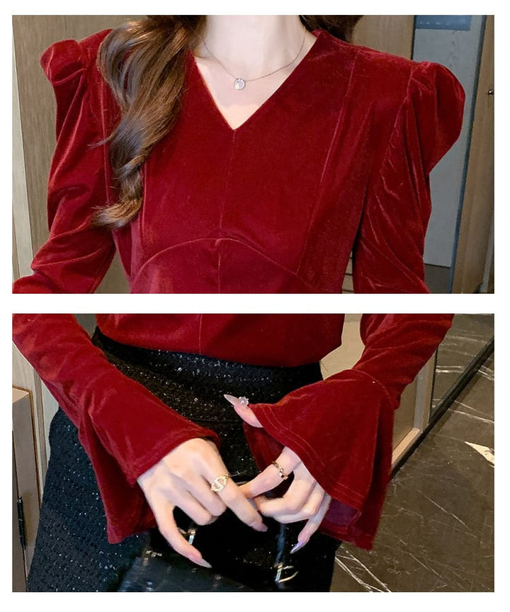 【tops】パフスリーブトップス　M28168