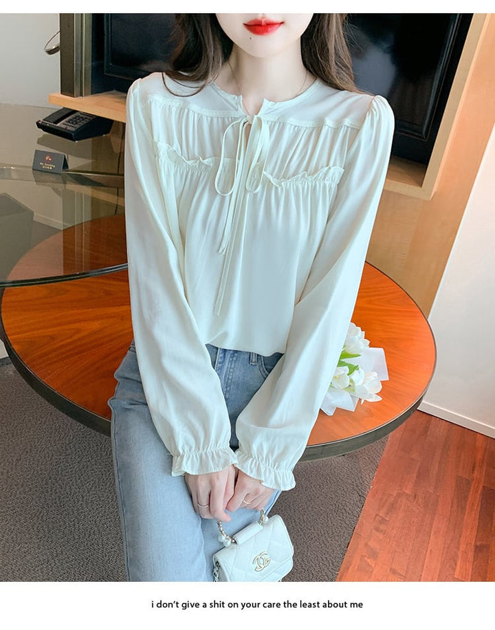 【tops】 爽やかな印象スウィートフリルシャツトップス　M17247