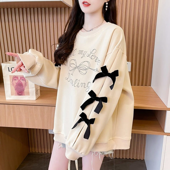 【tops】リボン付きプルオーバー　M26564