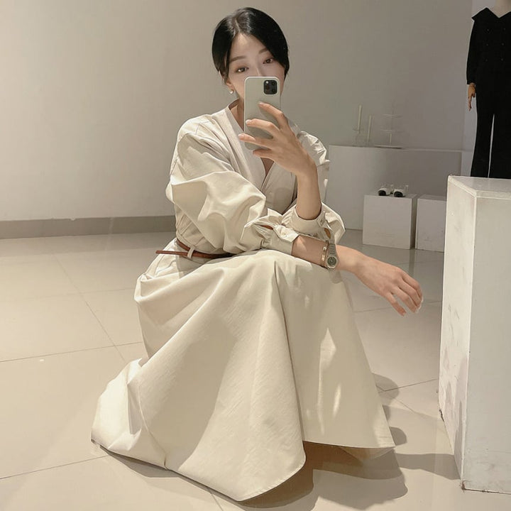 【dress】OL、通勤ワンピースベルト付き　M29620