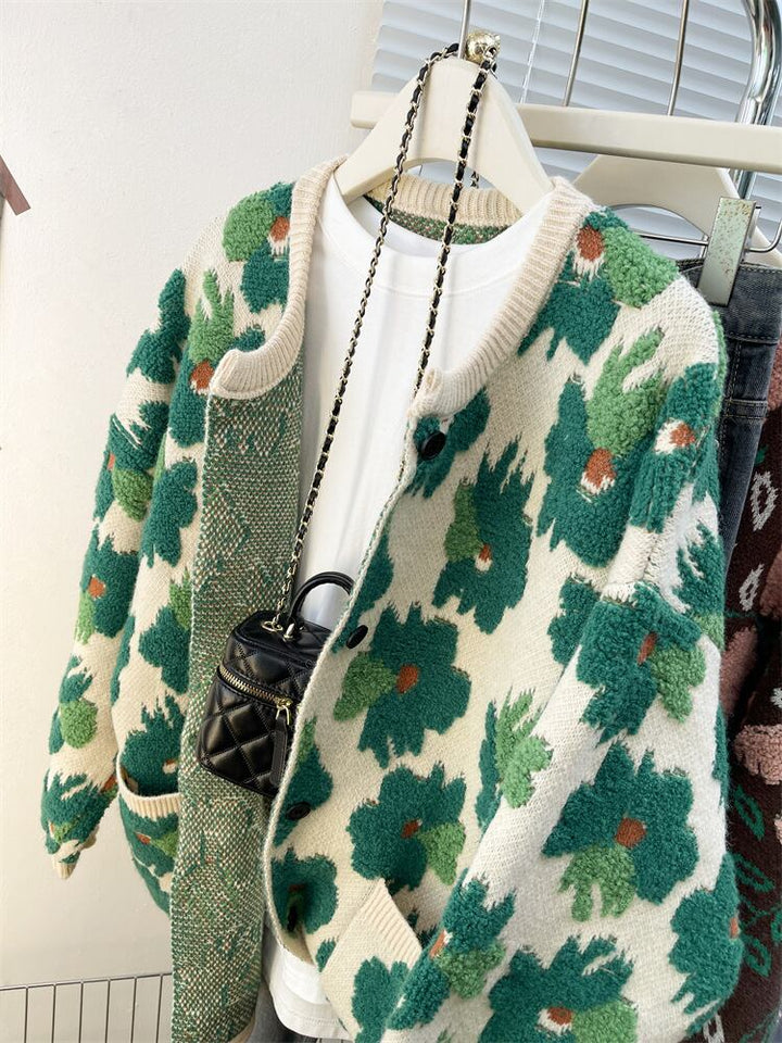 【outer】ジャカードニットカーデ　M28924