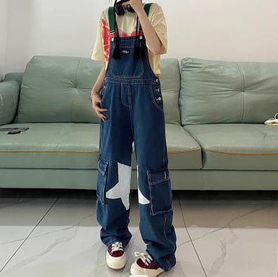 【bottoms】デニムサロペットパンツ　M19201