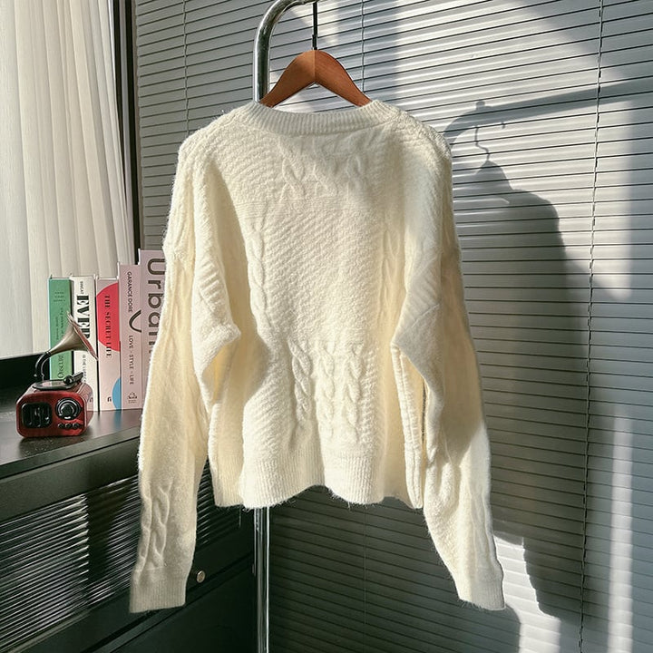 【tops】クルーネックニットセーター　M25642