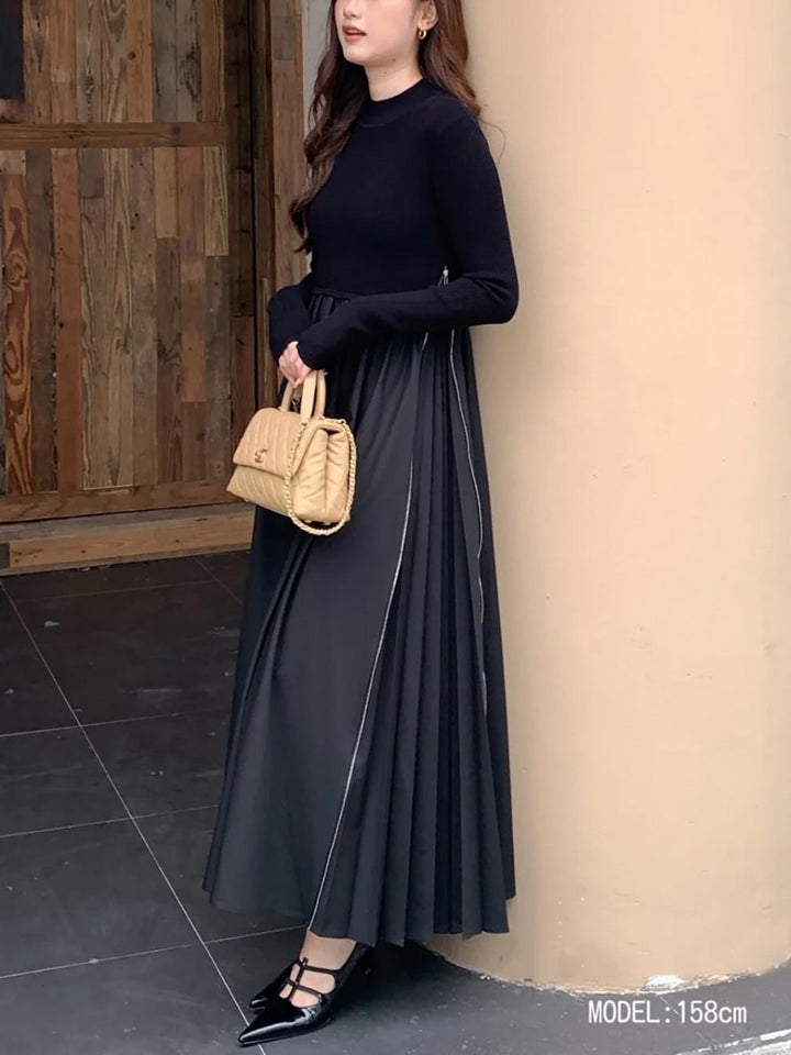 【dress】ニットドッキングワンピース　M28018