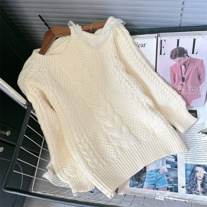 【tops】オフショルダーニットセーター　M26092