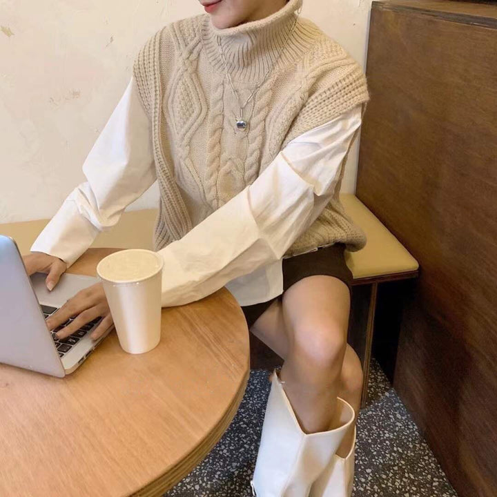 【tops】ハイネックニットプルオーバー　M18399