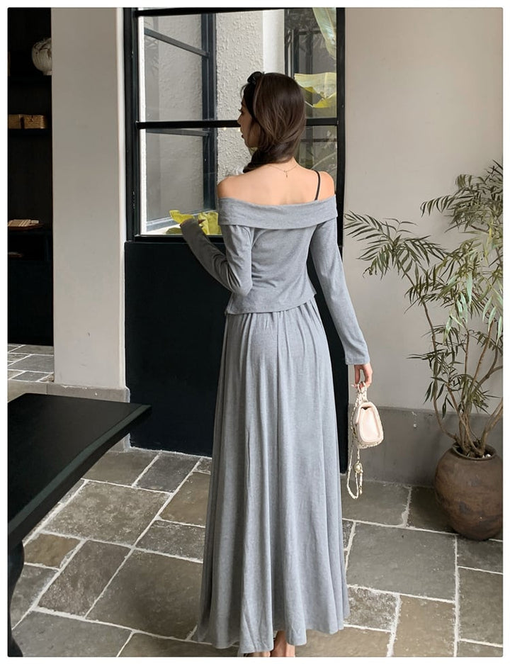 【set】不規則 イレギュラーTシャツ+スカートセット　M26555