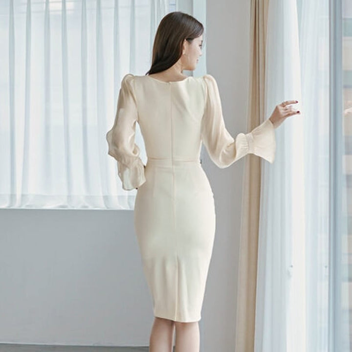 【dress】高級感 chicエレガント切り替えデートワンピース　M17596