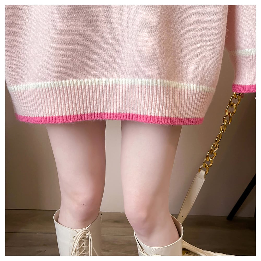 【tops】ジャカードニットセーター　M26602