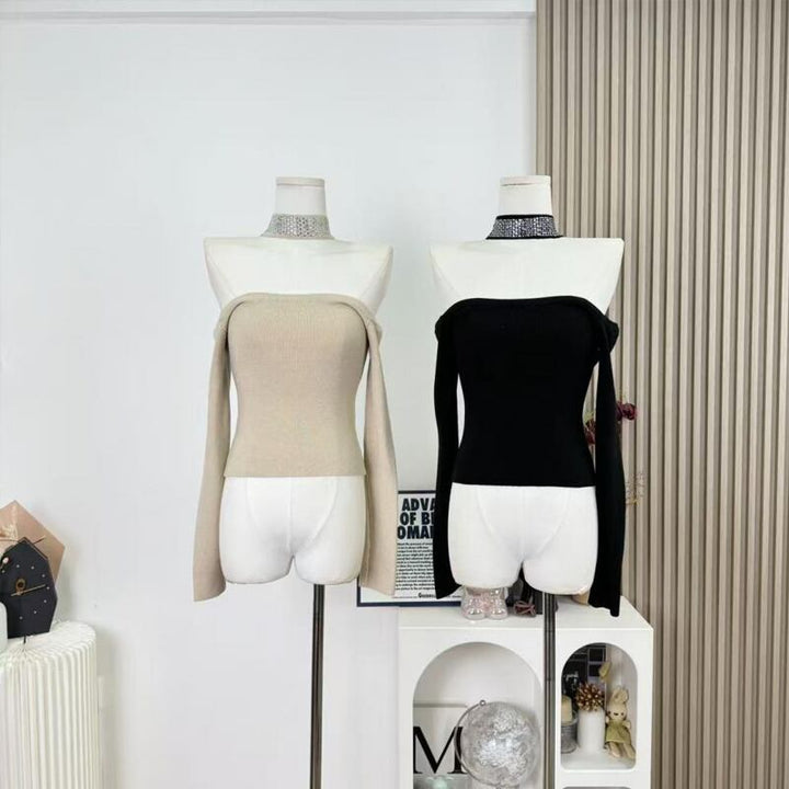 【tops】2wayホルターネックニットトップス Q7923