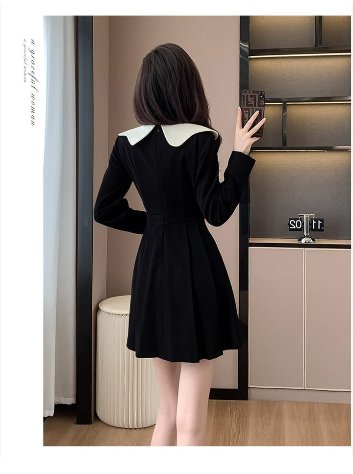 【dress】人気を独占中 エレガント切り替えワンピース　M17292