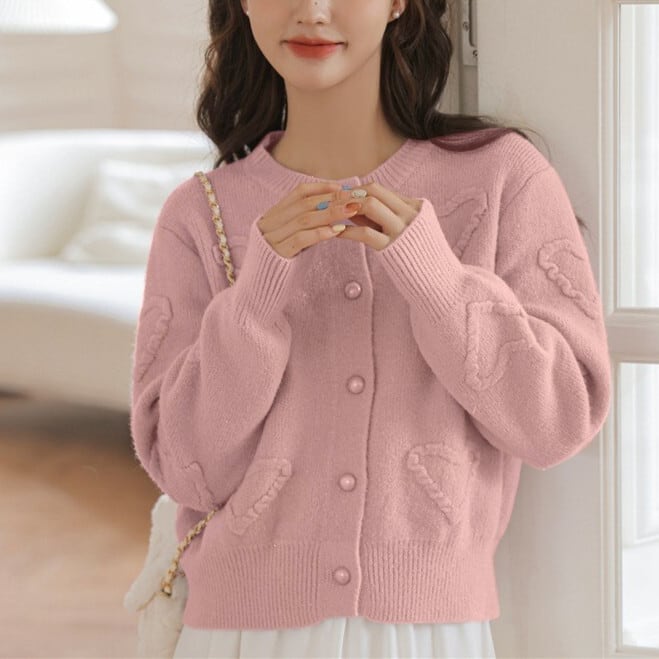 【outer】クルーネックニットカーデ　M18129