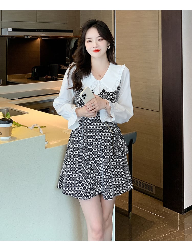 【dress】気質満点大人可愛い切り替えデートワンピース　M17405