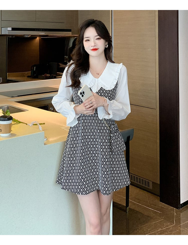 【dress】気質満点大人可愛い切り替えデートワンピース　M17405