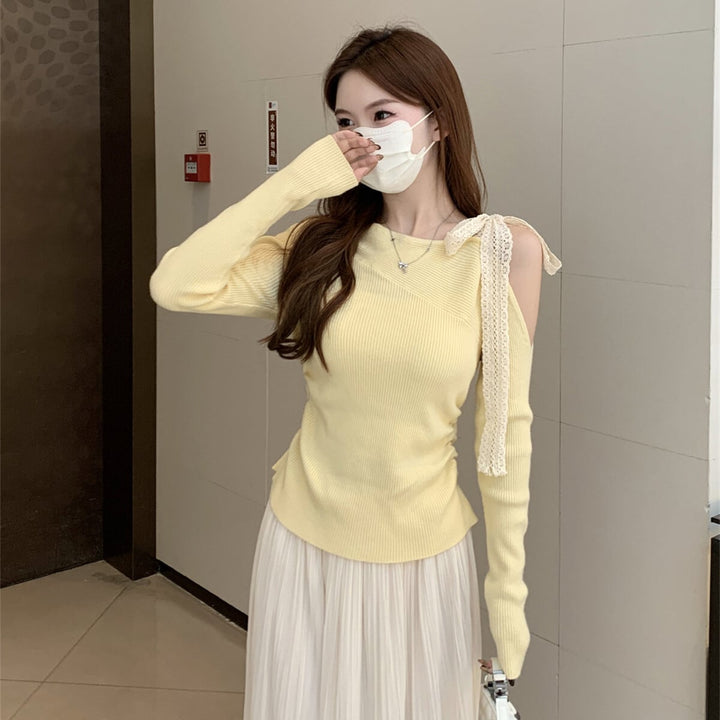 【tops】オフショルダーニットトップス　M27365