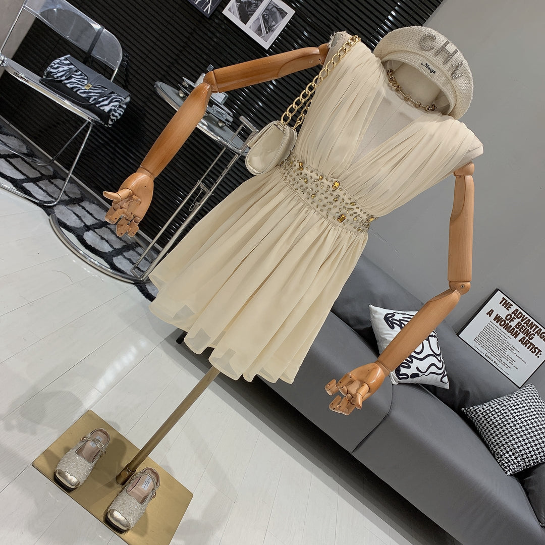 【dress】Vネックワンピース　M25011