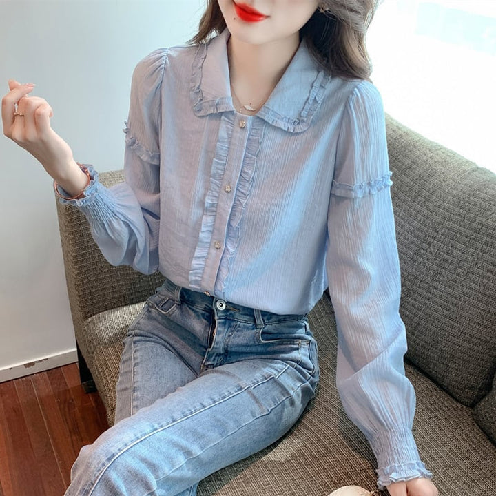 【tops】今季マストバイシャツトップス韓国系着心地良い　M17323