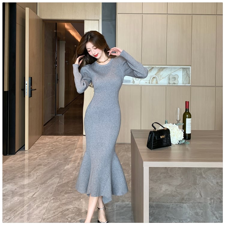 【dress】マーメイドニットワンピース　M18201
