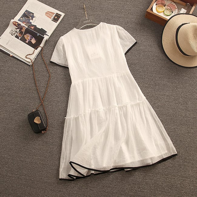 【dress】気質満点大人可愛いリボン付きデートワンピース　M16851