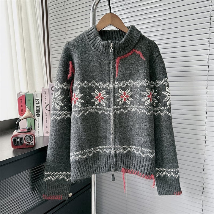 【outer】ジャカードニットカーデ　M26499