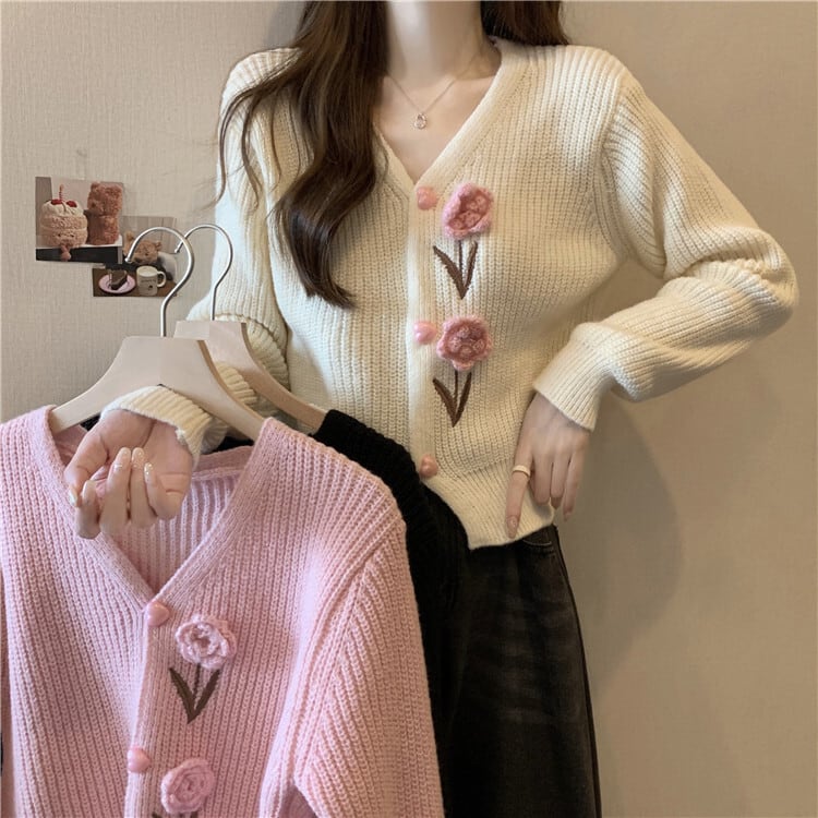 【outer】Vネックニットカーデ　M18128
