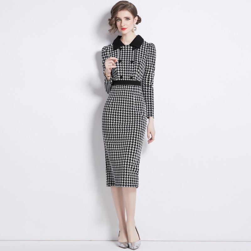 【dress】千鳥格子デートワンピース　N2772