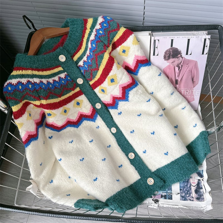 【outer】ジャカードニットカーデ　M28282