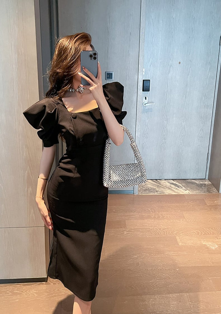 【dress】パフスリーブワンピース　M23076