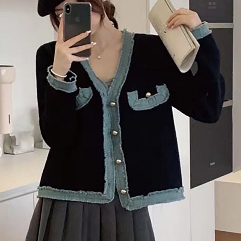 【outer】ドッキングニットカーデ　M18401