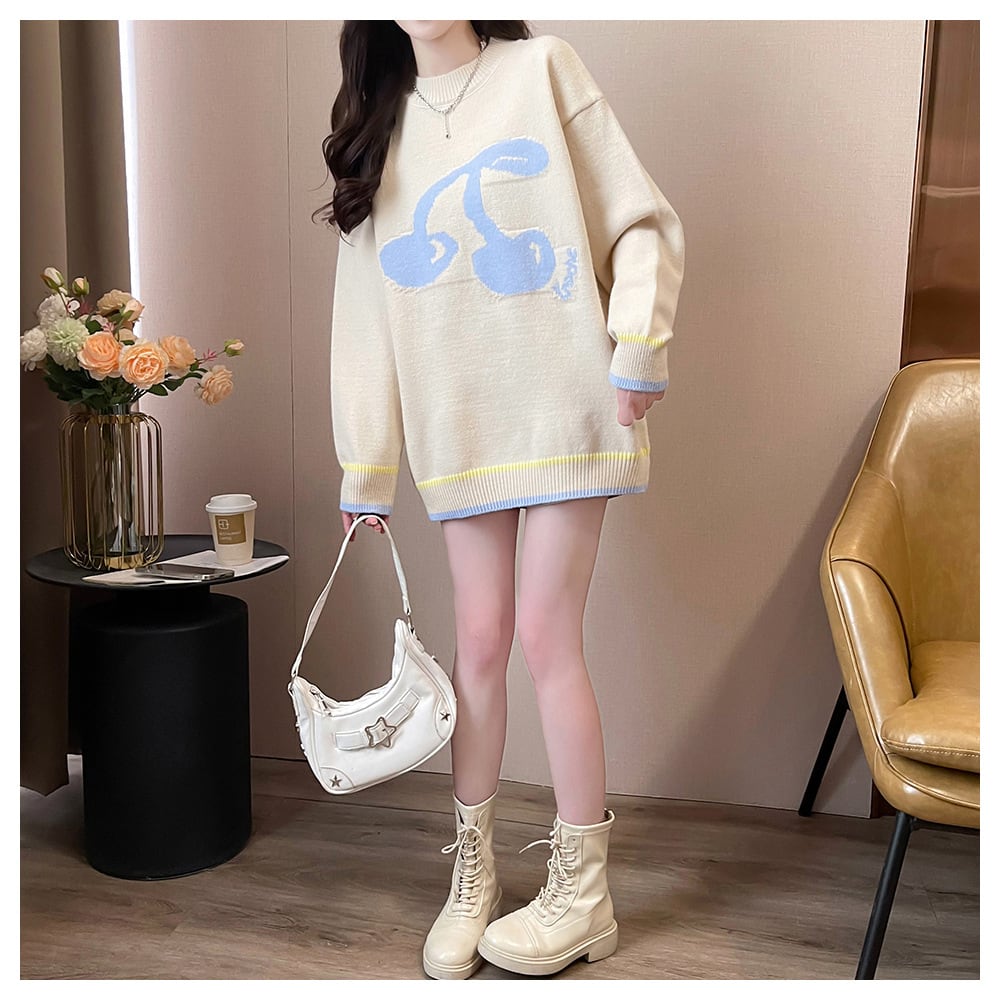 【tops】ジャカードニットセーター　M26602