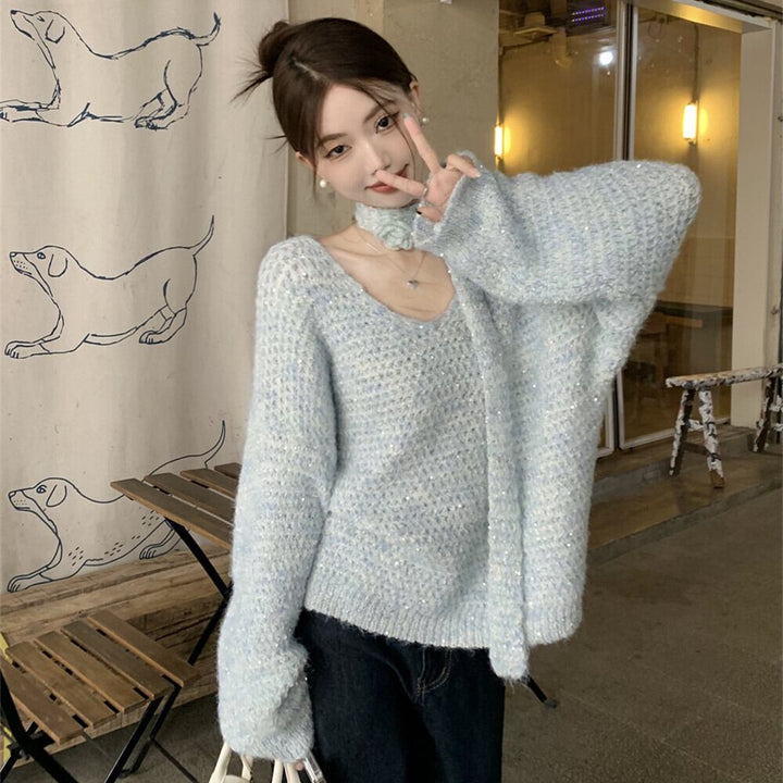 【tops】Vネックニットセーター　M27059