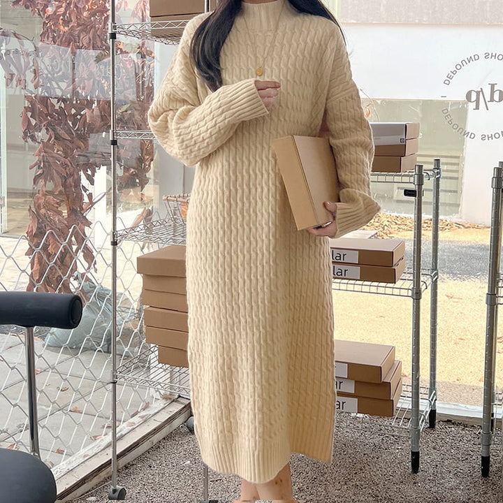 【dress】無地ニットワンピース　M18235