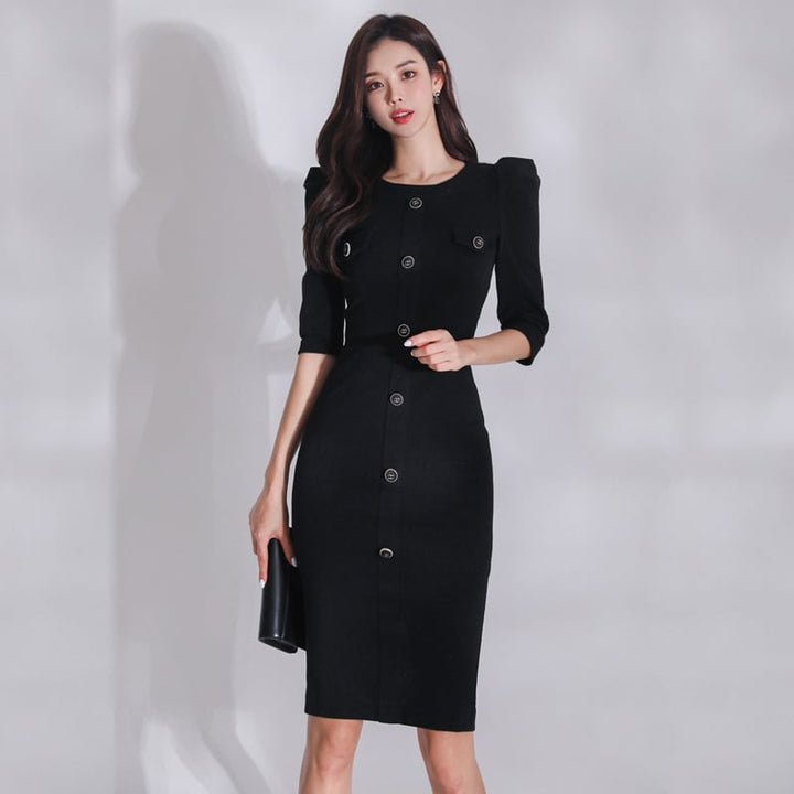 【dress】ボタンデザインデートワンピース　M26523